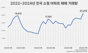 7월 전국 소형 아파트 매매 거래량 2만건 넘었다