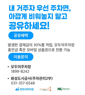 화성시, 주차장 공유 플랫폼 도입...주차난 해소 기대