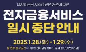 “디지털 시스템 개편” 농협 28~29일 전자금융서비스 일시 중단